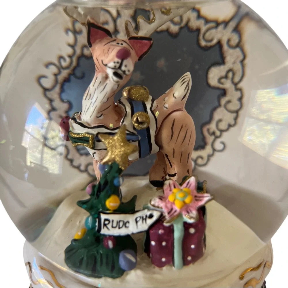 Sankyo Christmas Musical Snow Globe Rudolph The Red Nosed Reindeer - Picture 5 of 5